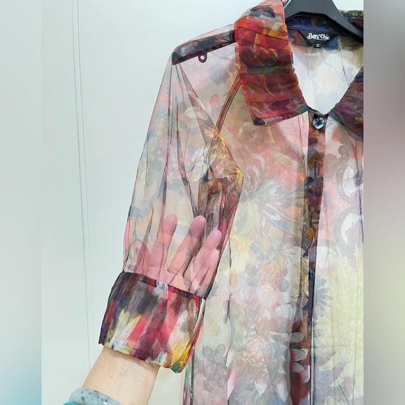 NWOT Dolce Gabbana Style Sheer Blouse Long Shirt Dress Sz 11 L. - Picture 3 of 5